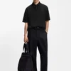 Waffle-structured polo shirt in cotton