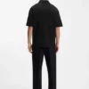 Waffle-structured polo shirt in cotton