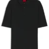 Waffle-structured polo shirt in cotton