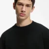 Waffle-structured T-shirt in cotton