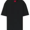 Waffle-structured T-shirt in cotton