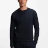Waffle-texture sweatshirt in a cotton blend