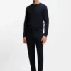 Waffle-texture sweatshirt in a cotton blend