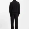 Waffle-texture zip sweatshirt in a cotton blend