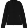 Waffle-texture zip sweatshirt in a cotton blend