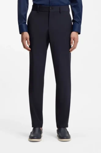 Washable slim-fit trousers in a wool blend