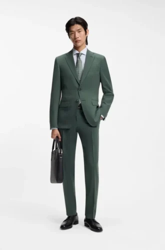 Washable slim-fit trousers in stretch cloth