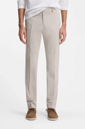 Washable slim-fit trousers in stretch cotton