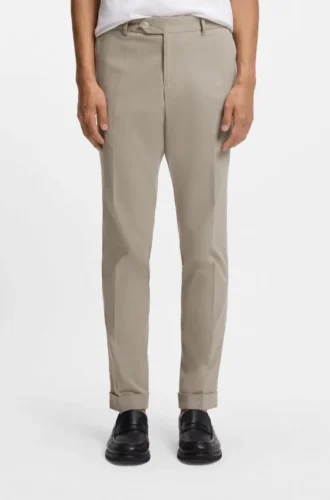 Washable slim-fit trousers in stretch cotton Washable slim-fit trousers in stretch cotton