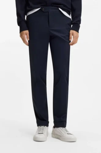 Washable slim-fit trousers in stretch cotton Washable slim-fit trousers in stretch cotton