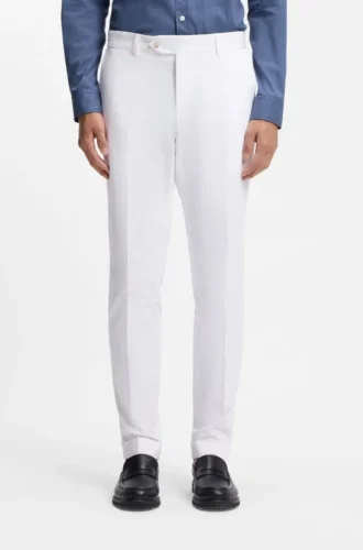 Washable slim-fit trousers in stretch cotton