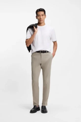 Washable slim-fit trousers in stretch cotton Washable slim-fit trousers in stretch cotton