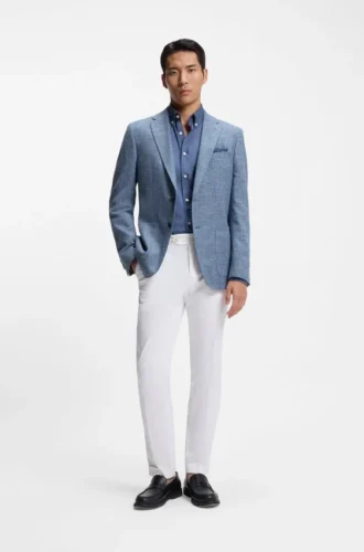 Washable slim-fit trousers in stretch cotton