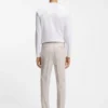 Washable slim-fit trousers in stretch cotton