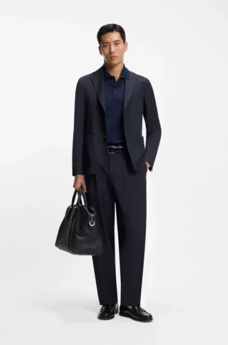 Washable tapered-fit trousers in a wool blend Washable tapered-fit trousers in a wool blend