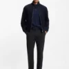 Washable tapered-fit trousers in stretch fabric