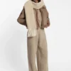 Washed-cashmere trousers with wide leg