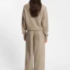 Washed-cashmere trousers with wide leg