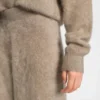 Washed-cashmere trousers with wide leg