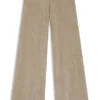 Washed-cashmere trousers with wide leg