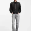 Water-repellent bomber jacket in coated satin