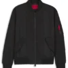 Water-repellent bomber jacket in coated satin