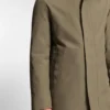 Water-repellent coat with detachable bib