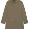 Water-repellent coat with detachable bib