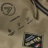 Water-repellent coat with detachable bib
