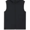 Water-repellent hooded gilet with micro-waffle structure