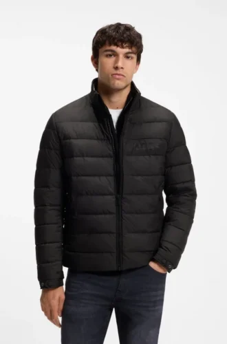 Water-repellent jacket with logo detail
