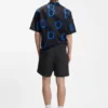 Water-repellent shorts with flag logo