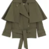 Water-repellent trench coat with belt