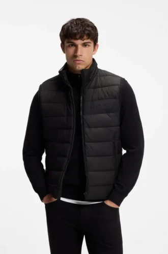 Water-repellent vest with logo detail