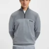 Water-repellent zip-neck sweater in a cotton blend
