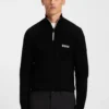 Water-repellent zip-neck sweater in a cotton blend