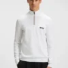 Water-repellent zip-neck sweater in a cotton blend