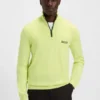 Water-repellent zip-neck sweater in a cotton blend