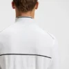 Water-repellent zip-neck sweater in a cotton blend