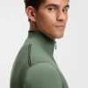 Water-repellent zip-neck sweater in a cotton blend