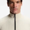 Water-repellent zip-neck sweater in a cotton blend