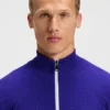 Water-repellent zip-neck sweater in a cotton blend