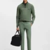 Water-repellent zip-neck sweater in a cotton blend