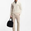 Water-repellent zip-neck sweater in a cotton blend