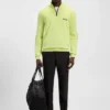 Water-repellent zip-neck sweater in a cotton blend