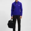Water-repellent zip-neck sweater in a cotton blend