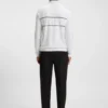 Water-repellent zip-neck sweater in a cotton blend