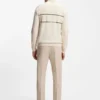 Water-repellent zip-neck sweater in a cotton blend