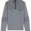 Water-repellent zip-neck sweater in a cotton blend