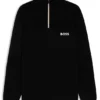 Water-repellent zip-neck sweater in a cotton blend